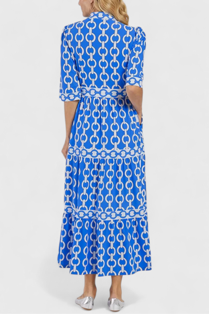 Vestido Midi con Estampado de Cadenas (LIQUIDACIÓN)