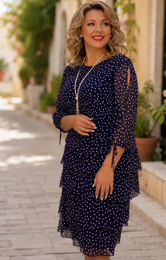 Vestido Casual Estampado en Capas
