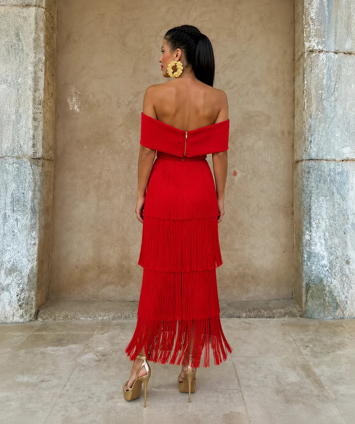Vestido Sofisticado de flecos Valentina