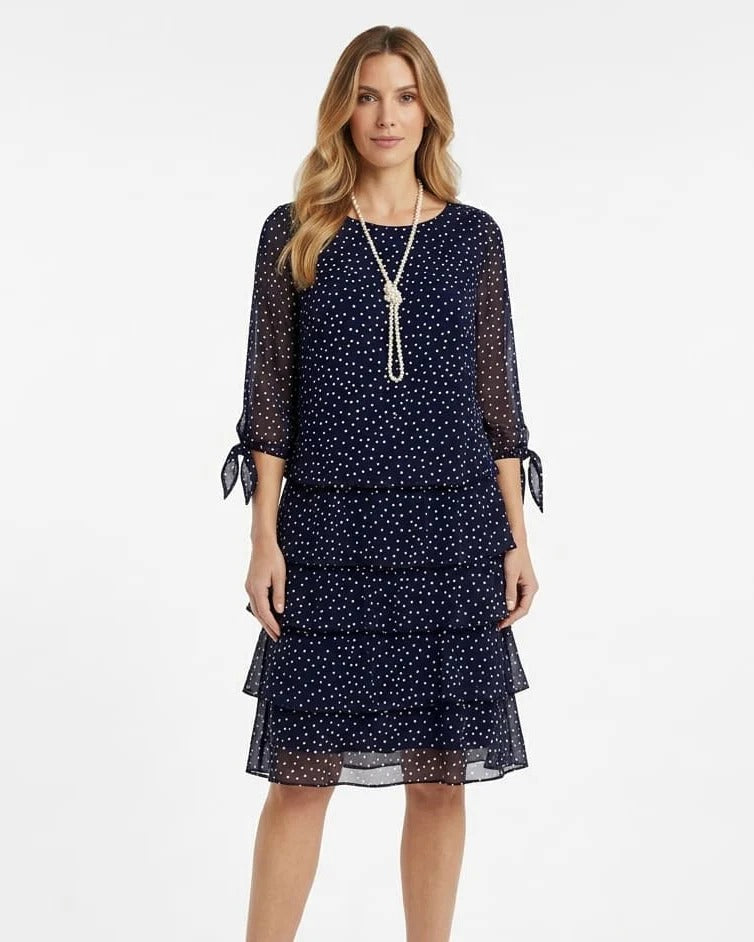 Vestido Casual Estampado en Capas